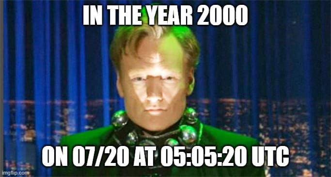 a picture of Conan O'Brien describing the date this blog was incepeted