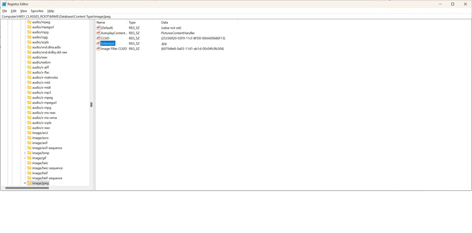 A view of windows Registry Editor inside Windows Settings